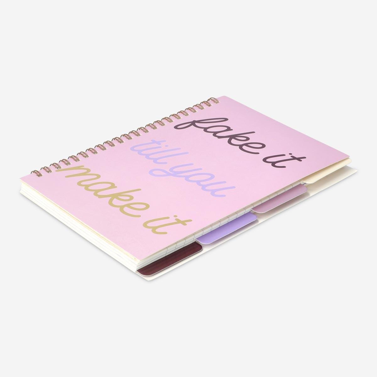 Pink Notebook With Page Markers. A5