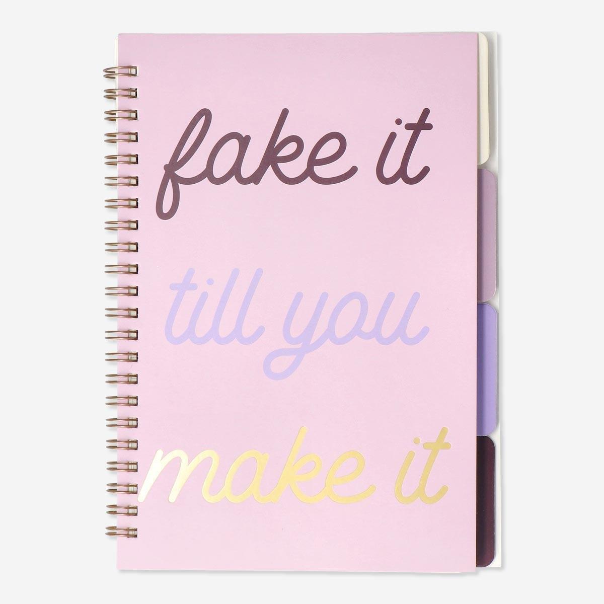 Pink Notebook With Page Markers. A5