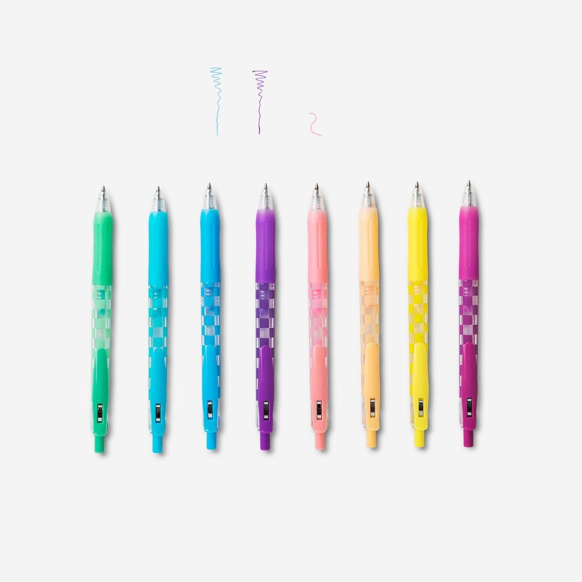 Multicolour gel ink pens. 8 pcs