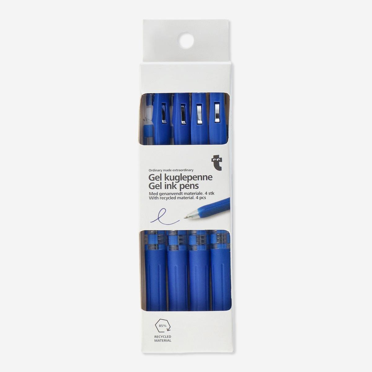 Blue gel ink pens. 4 pcs