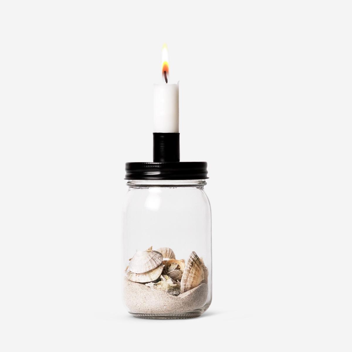 Glass candle holder