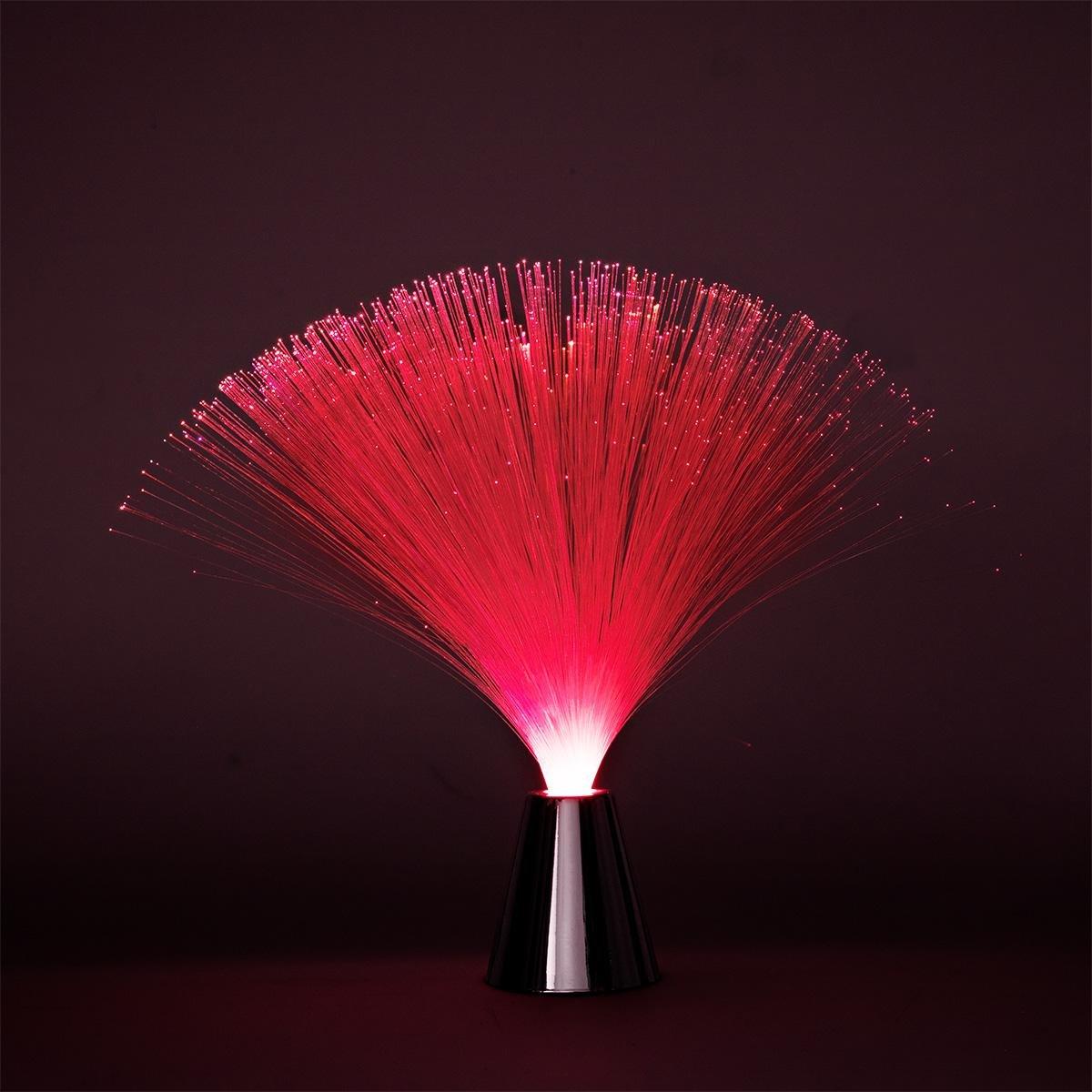 Silver fibre optic lamp