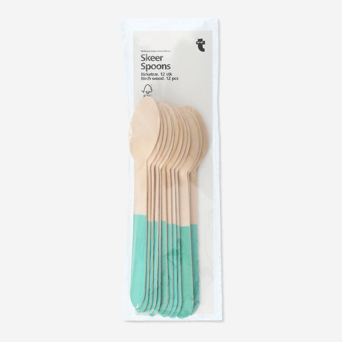 Multicolour wooden spoons. 12 pcs