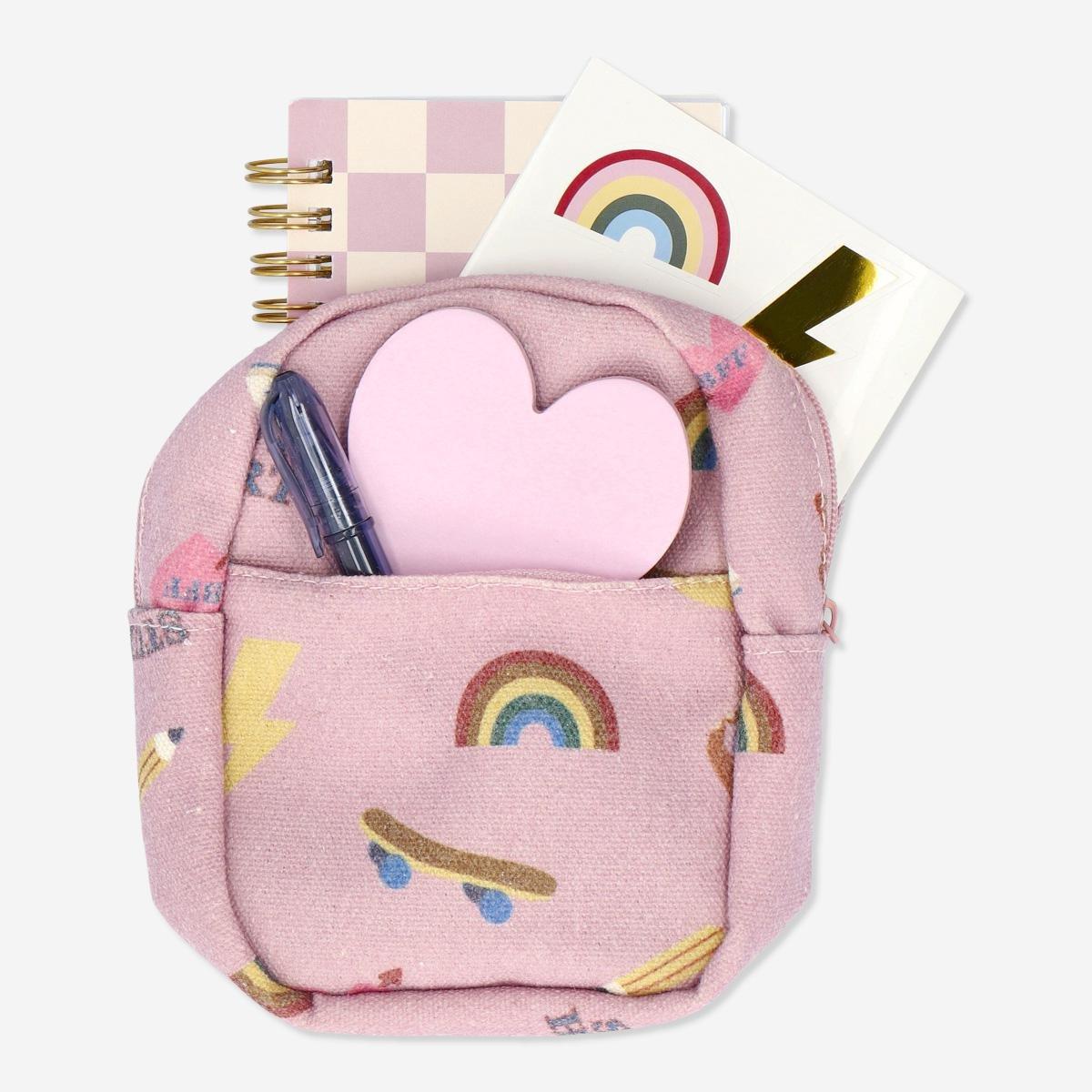 Multicolour Backpack. With Stationery Kit