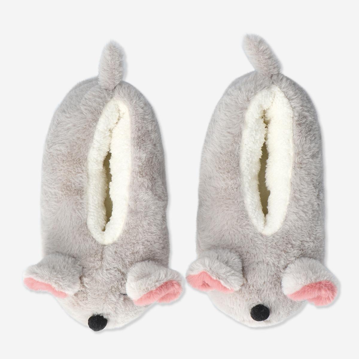 Grey mouse slippers, 38-39