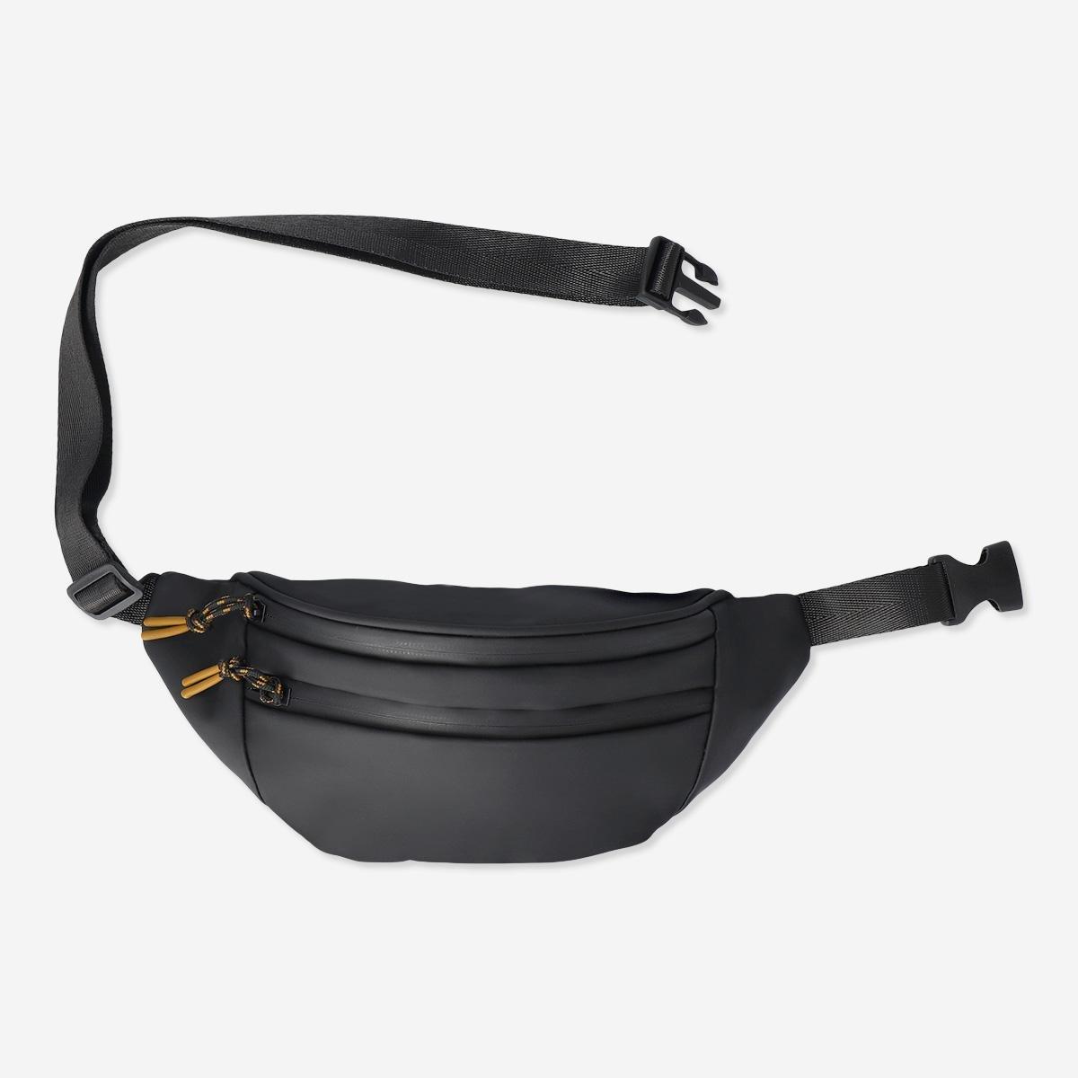 Black waist bag. water-repellent