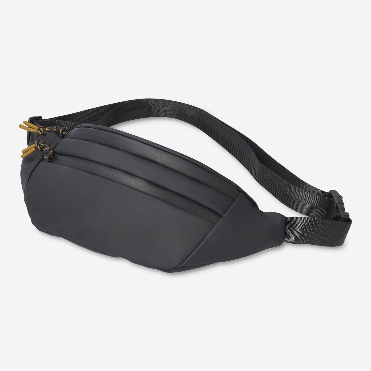 Black waist bag. water-repellent