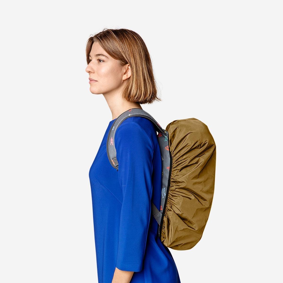 Brown backpack rain cover