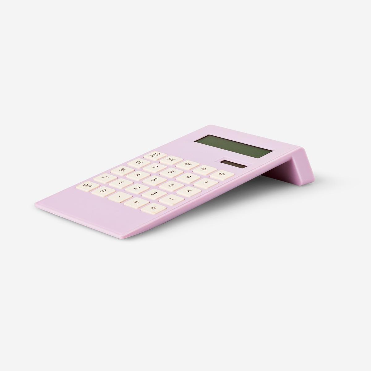 Pink calculator. solar-powered