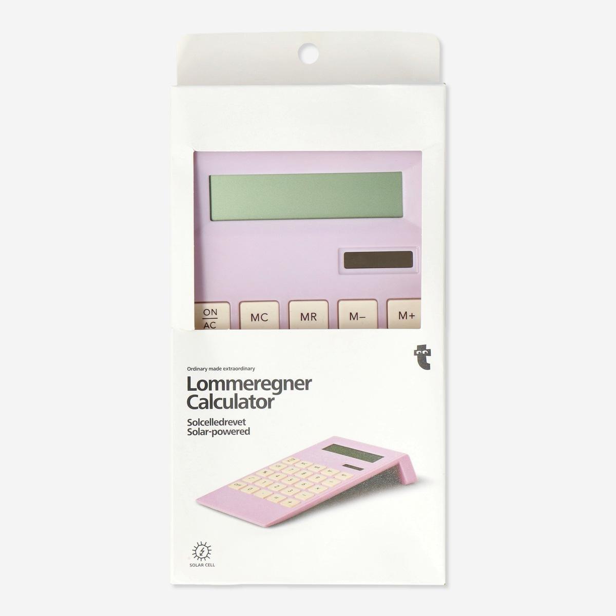 Pink calculator. solar-powered