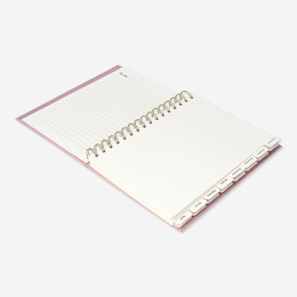 Pink study planner. with weekly diary