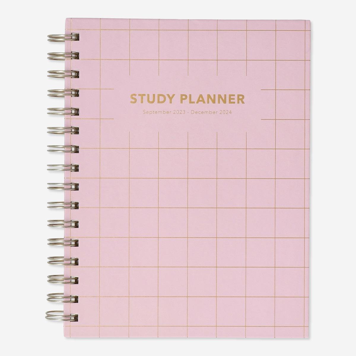 Pink study planner. with weekly diary