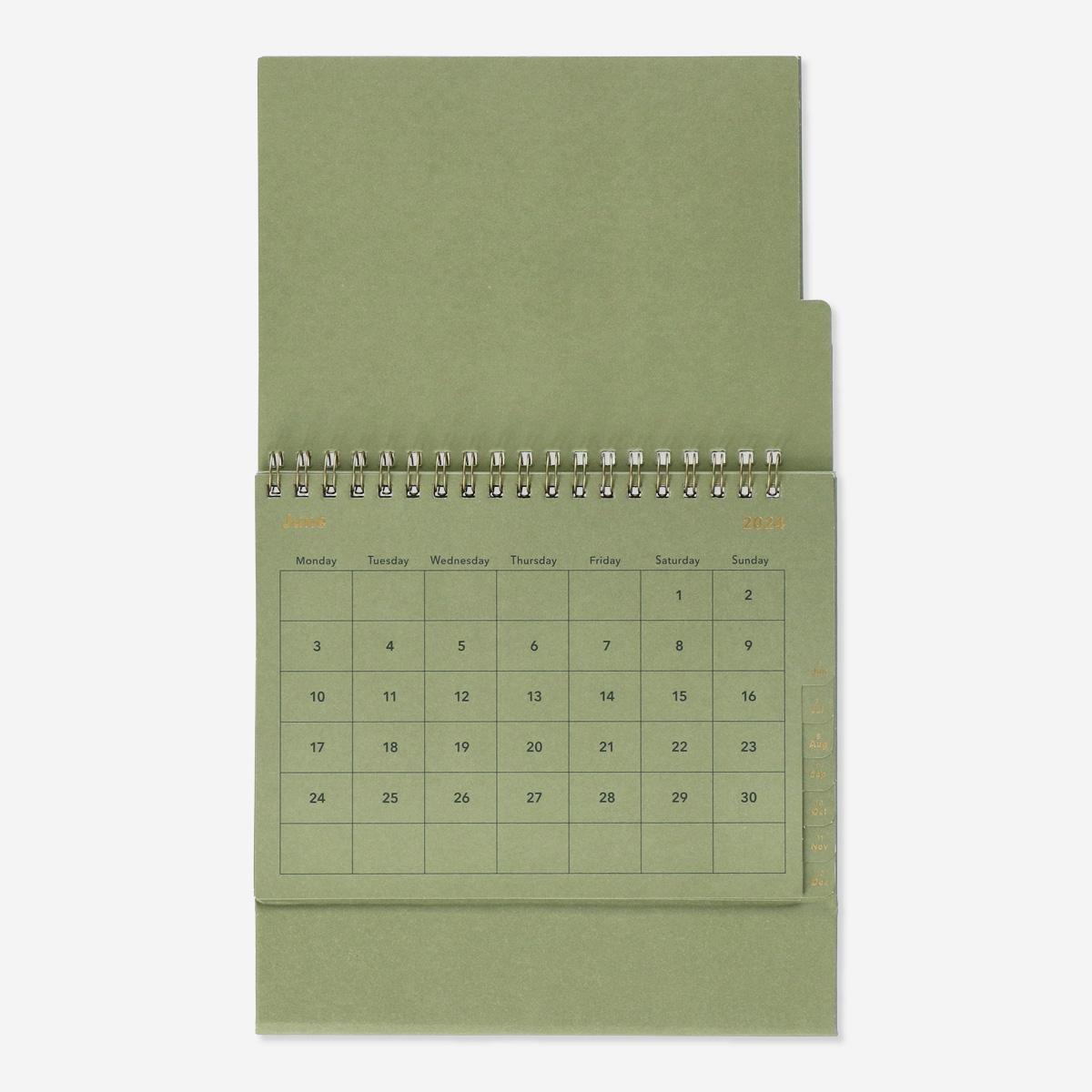 Green desk calendar. large