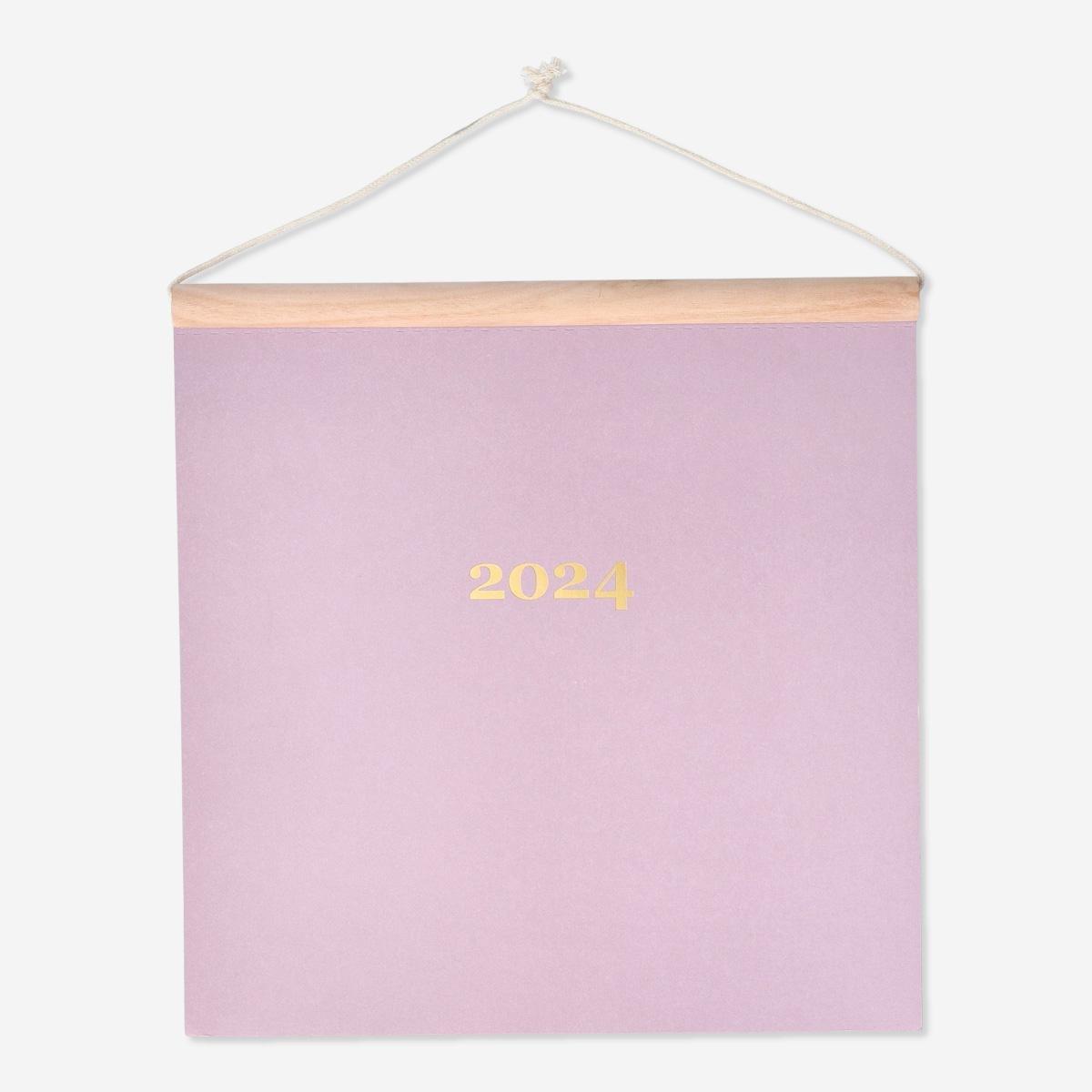 Purple monthly calendar. for hanging