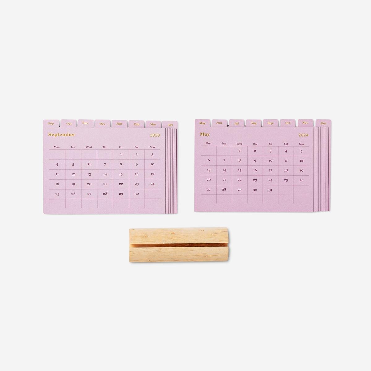 Pink desk calendar