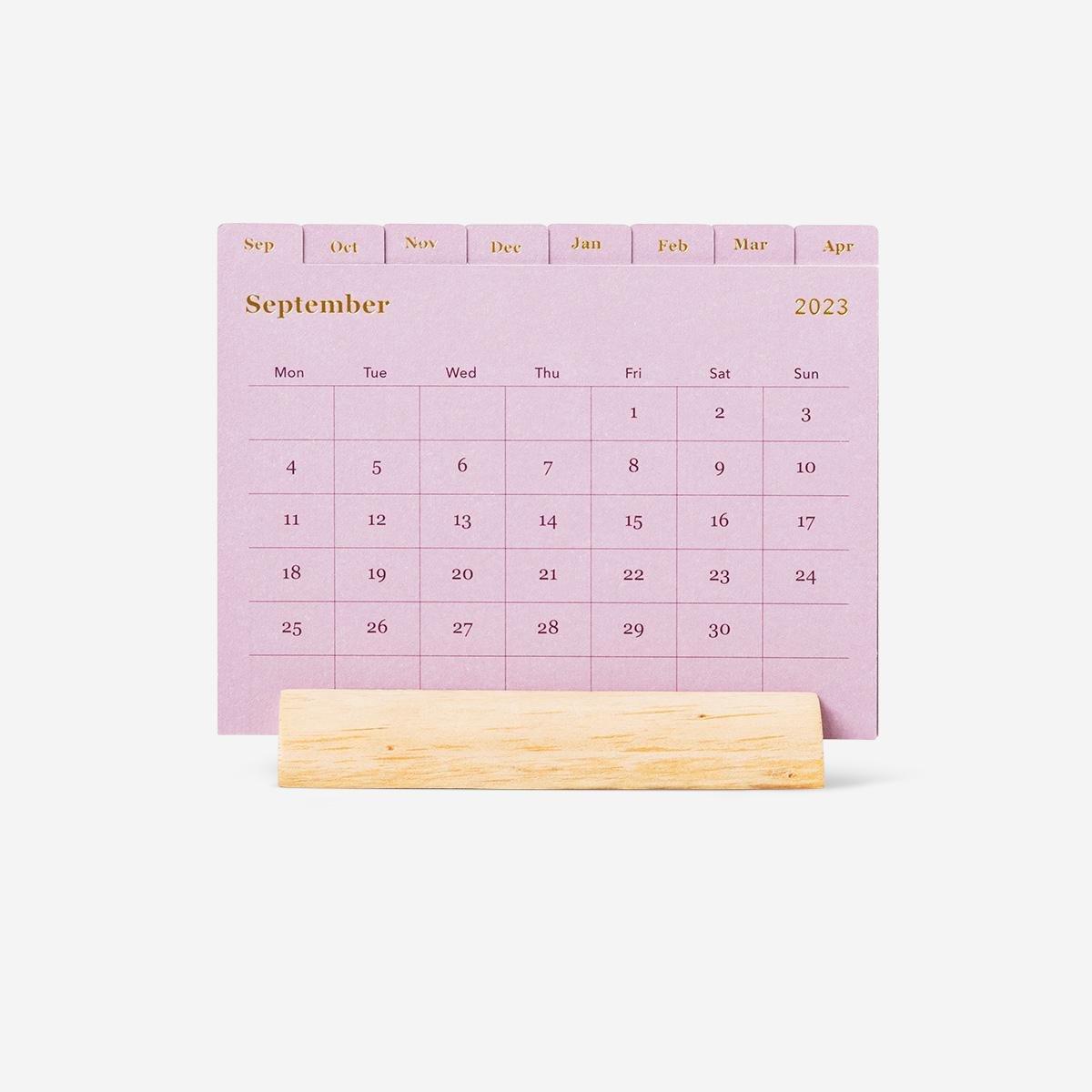 Pink desk calendar