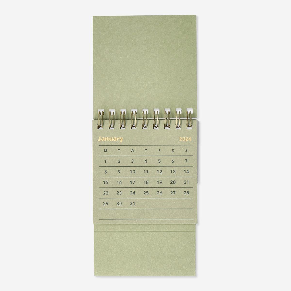 Green desk calendar. small