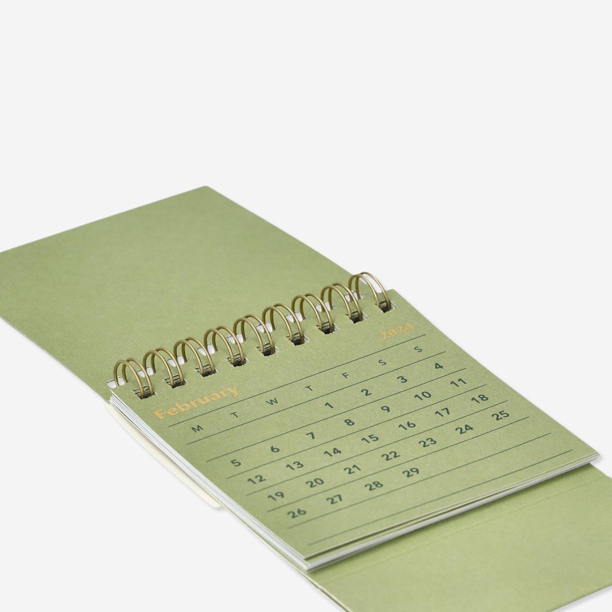 Green desk calendar. small