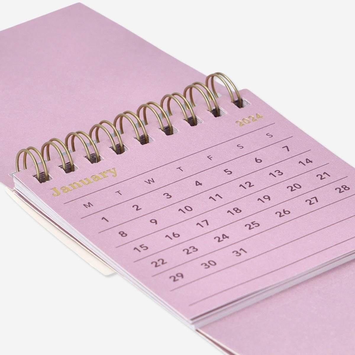 Purple desk calendar. small