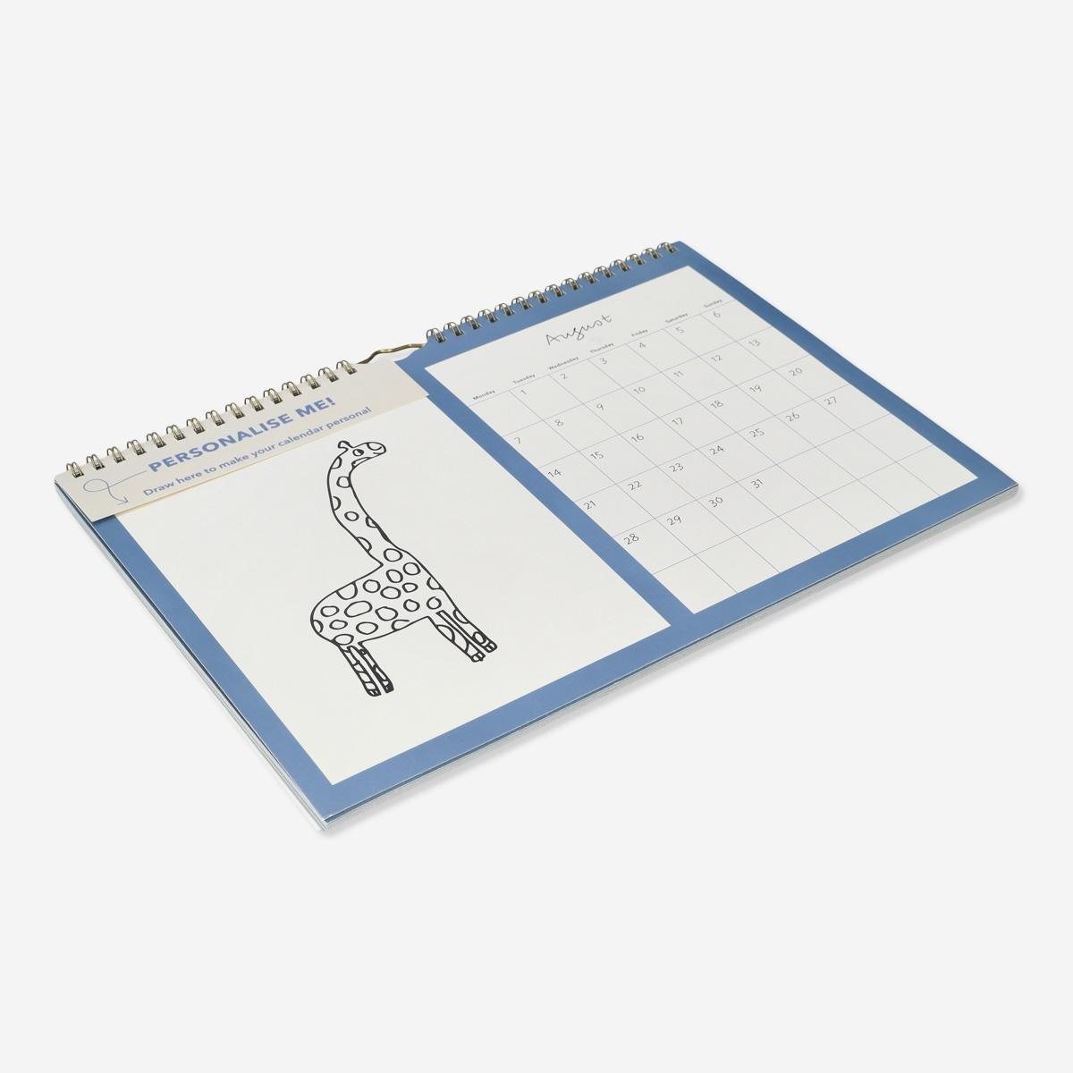 Multicolour monthly calendar