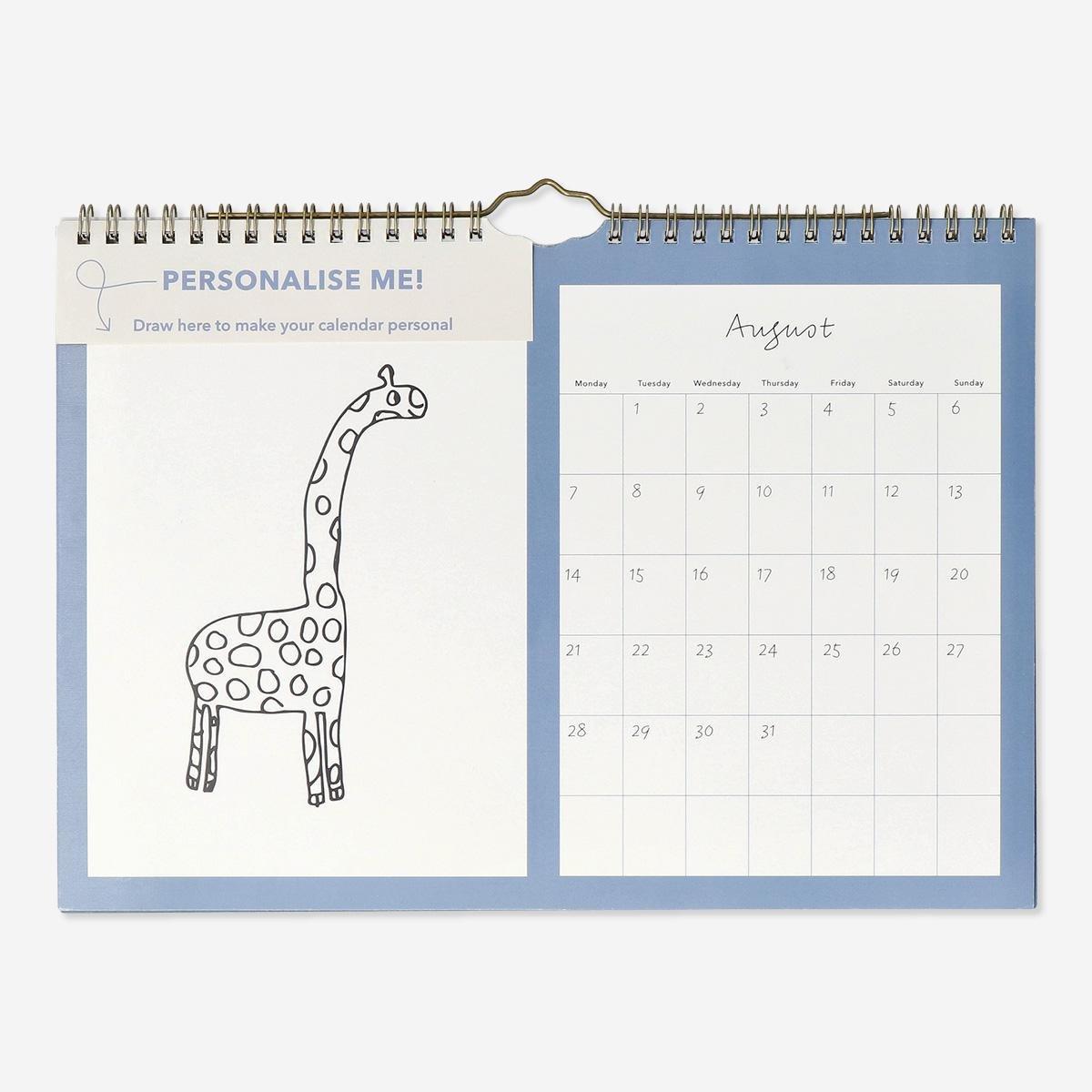 Multicolour monthly calendar