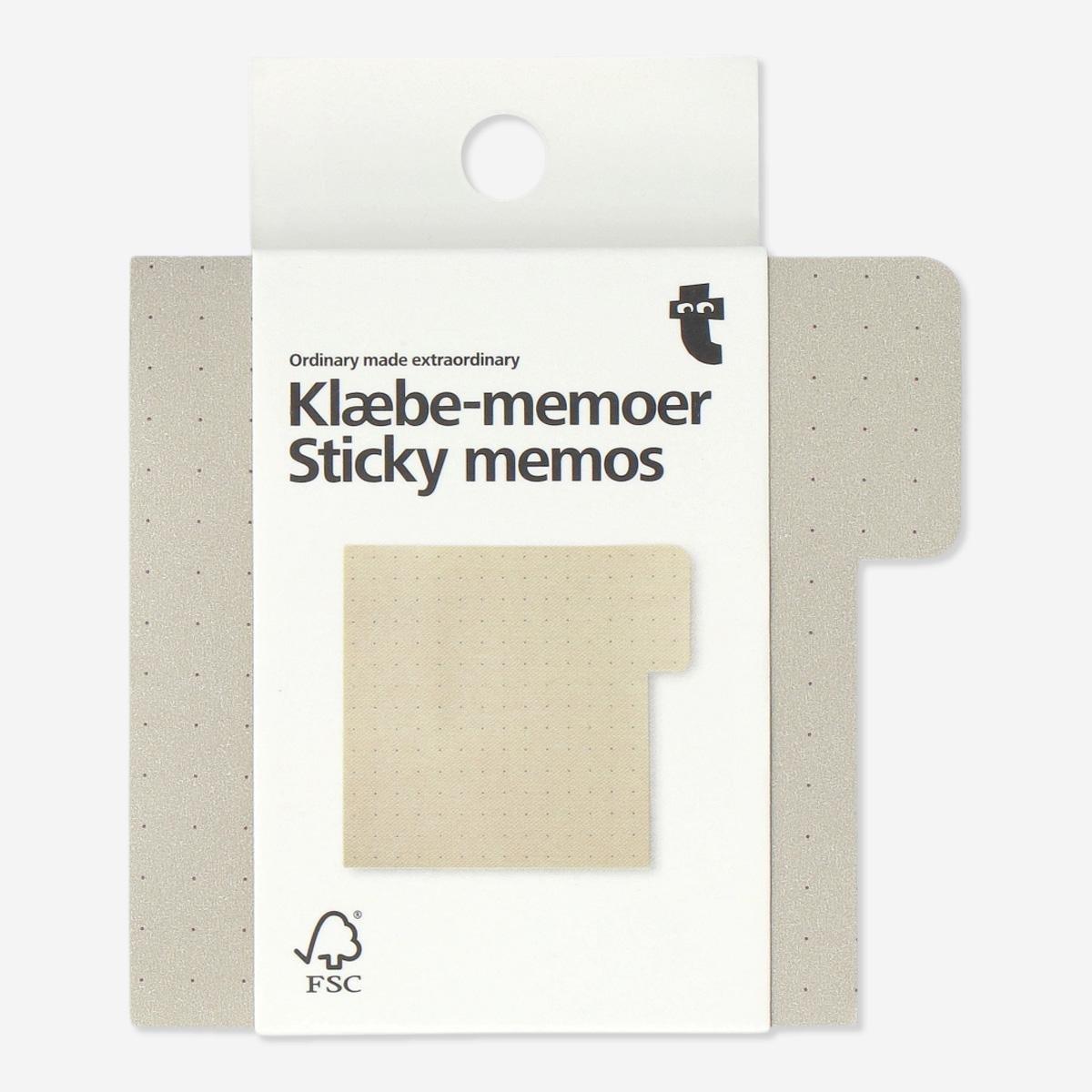 Beige sticky memos