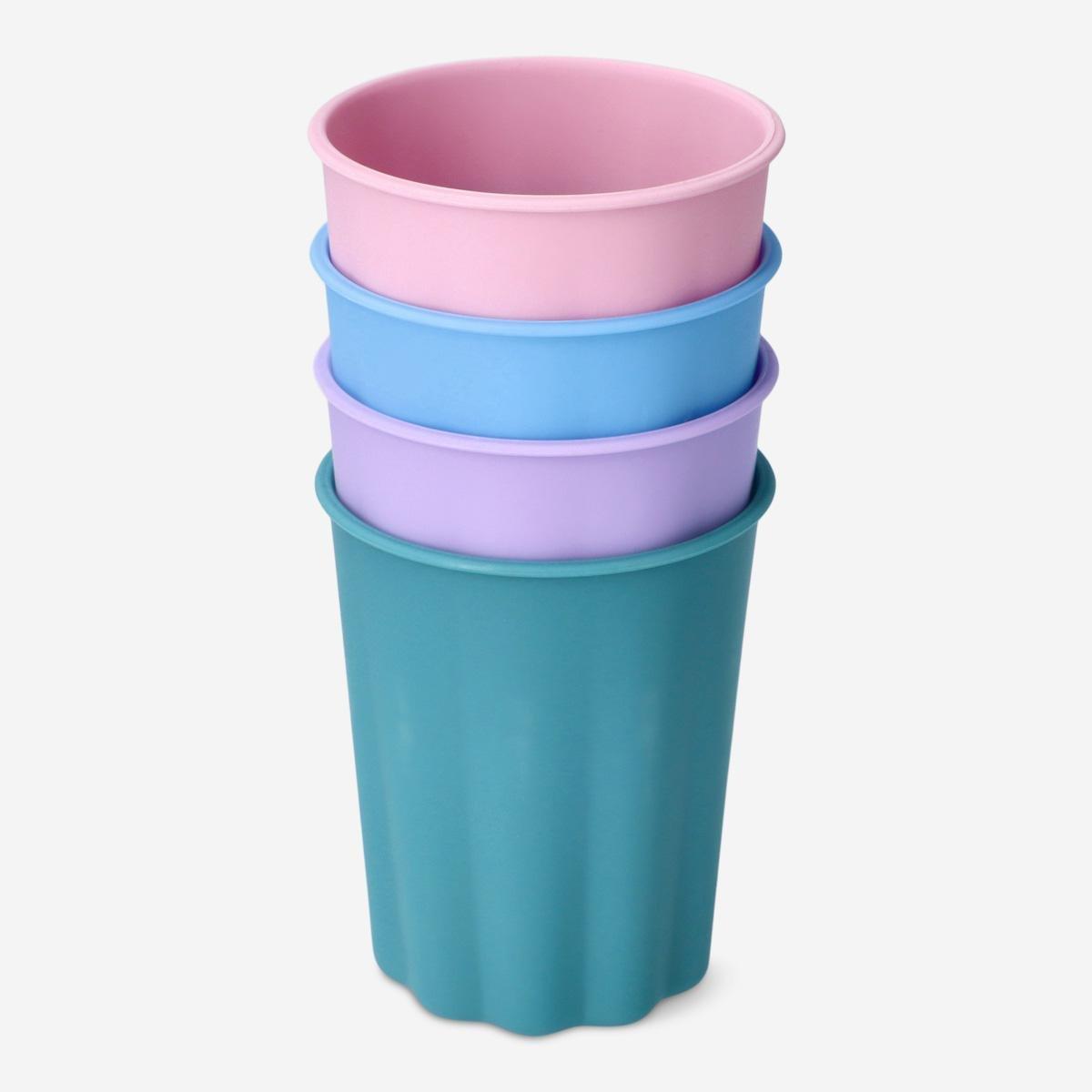 Multicolour Plastic Cups. 4 Pcs