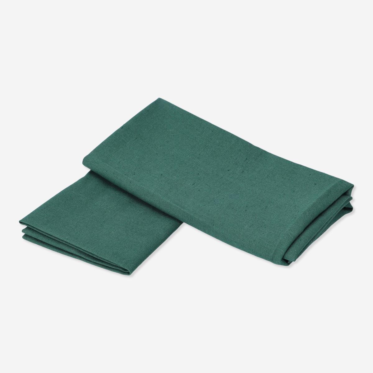 Green fabric napkins. 2 pcs
