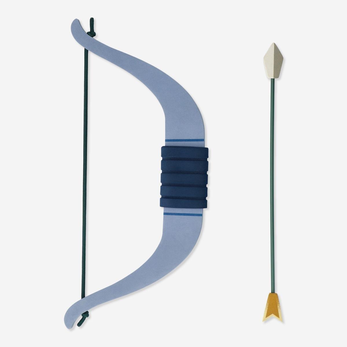 Blue bow and arrow