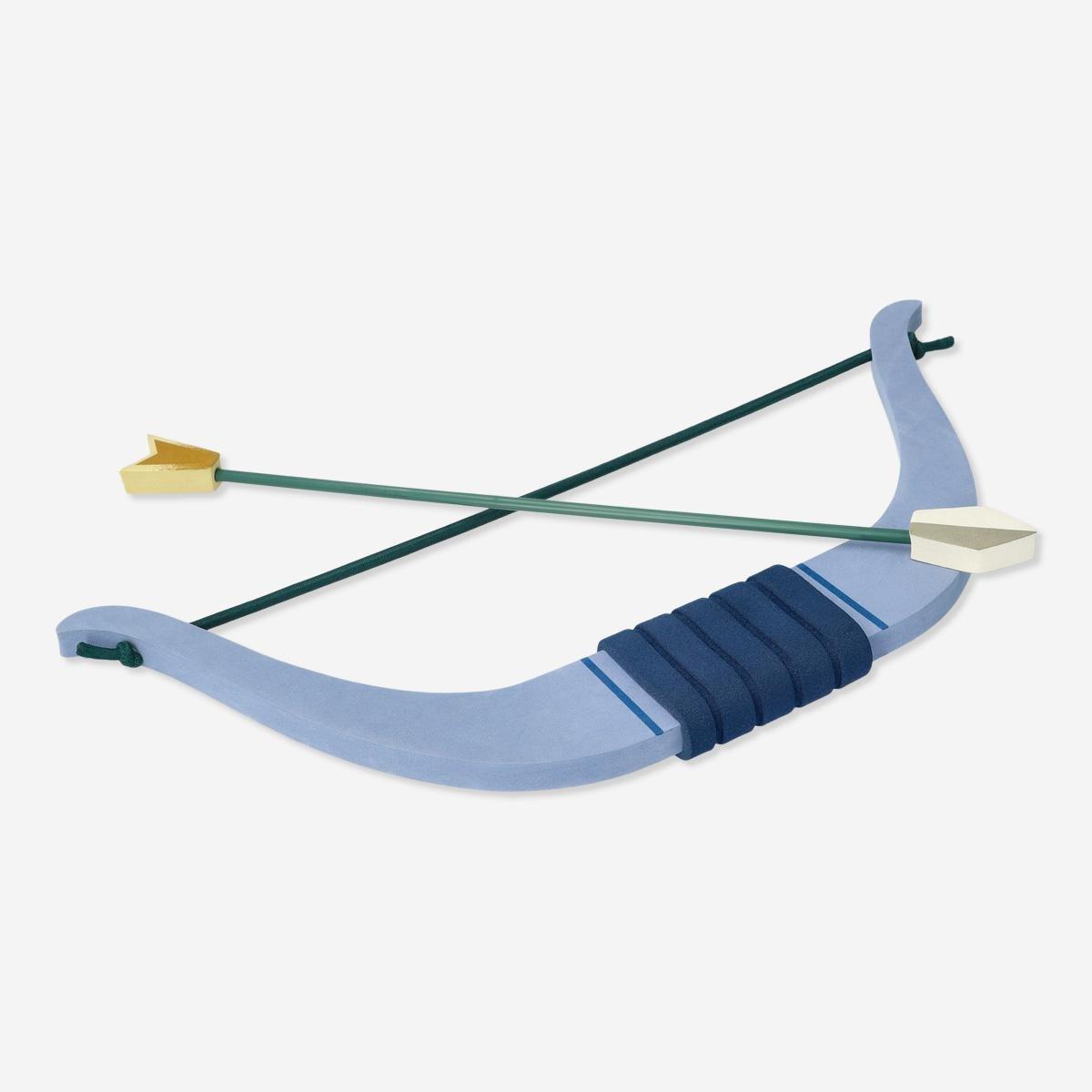 Blue bow and arrow