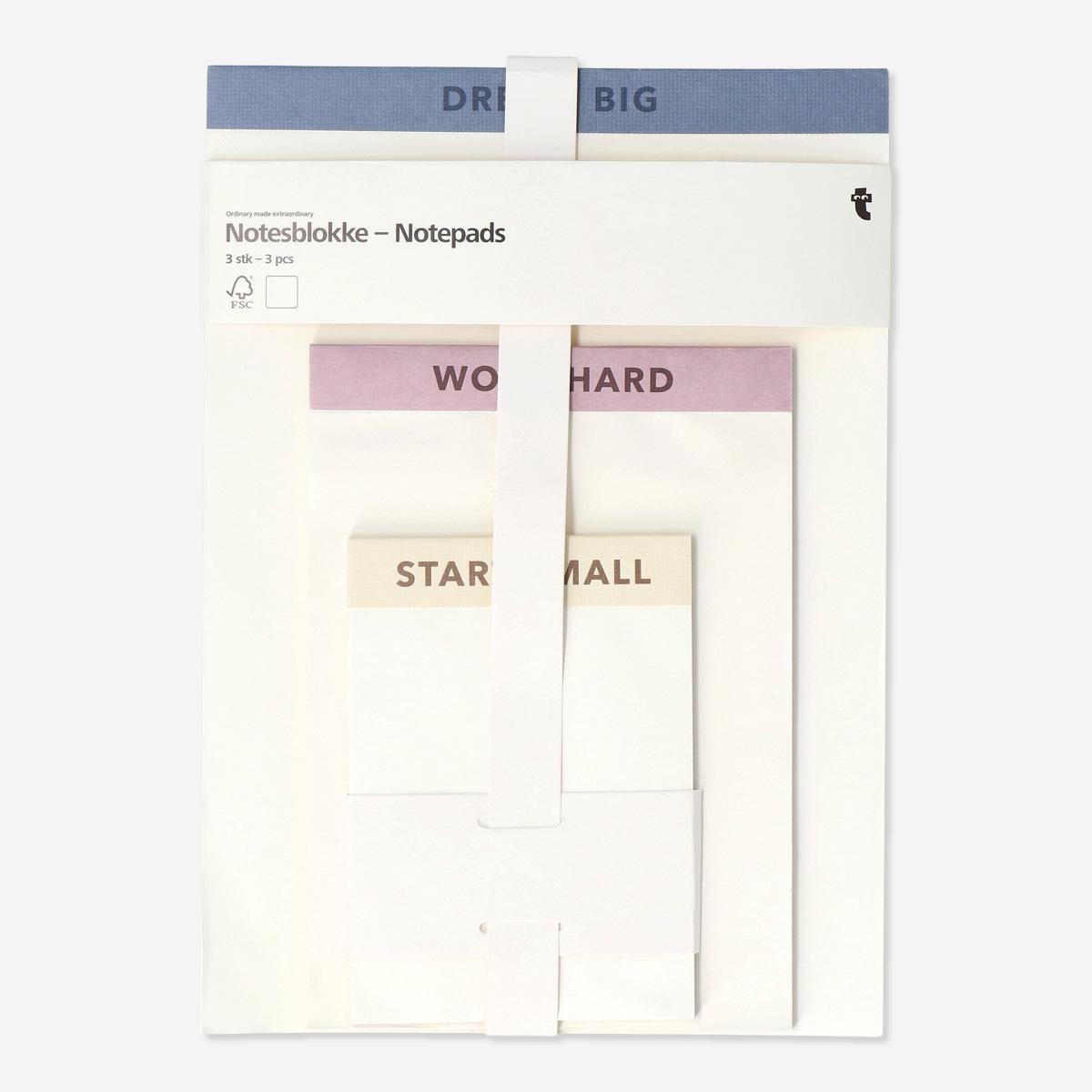 Multicolour notepads. 3 pcs
