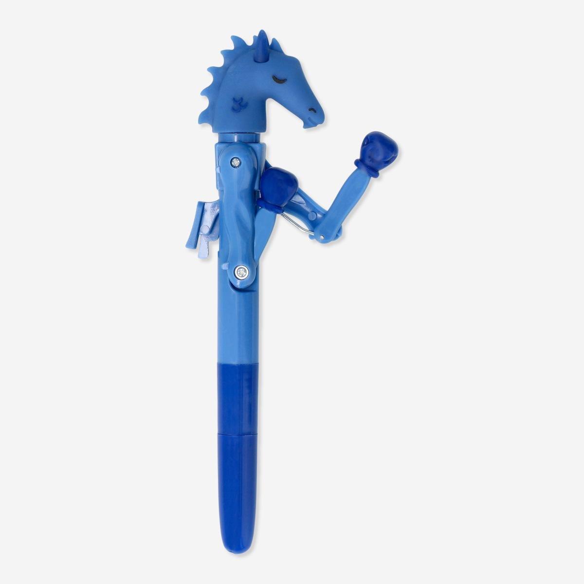 Blue boxing ballpoint pen