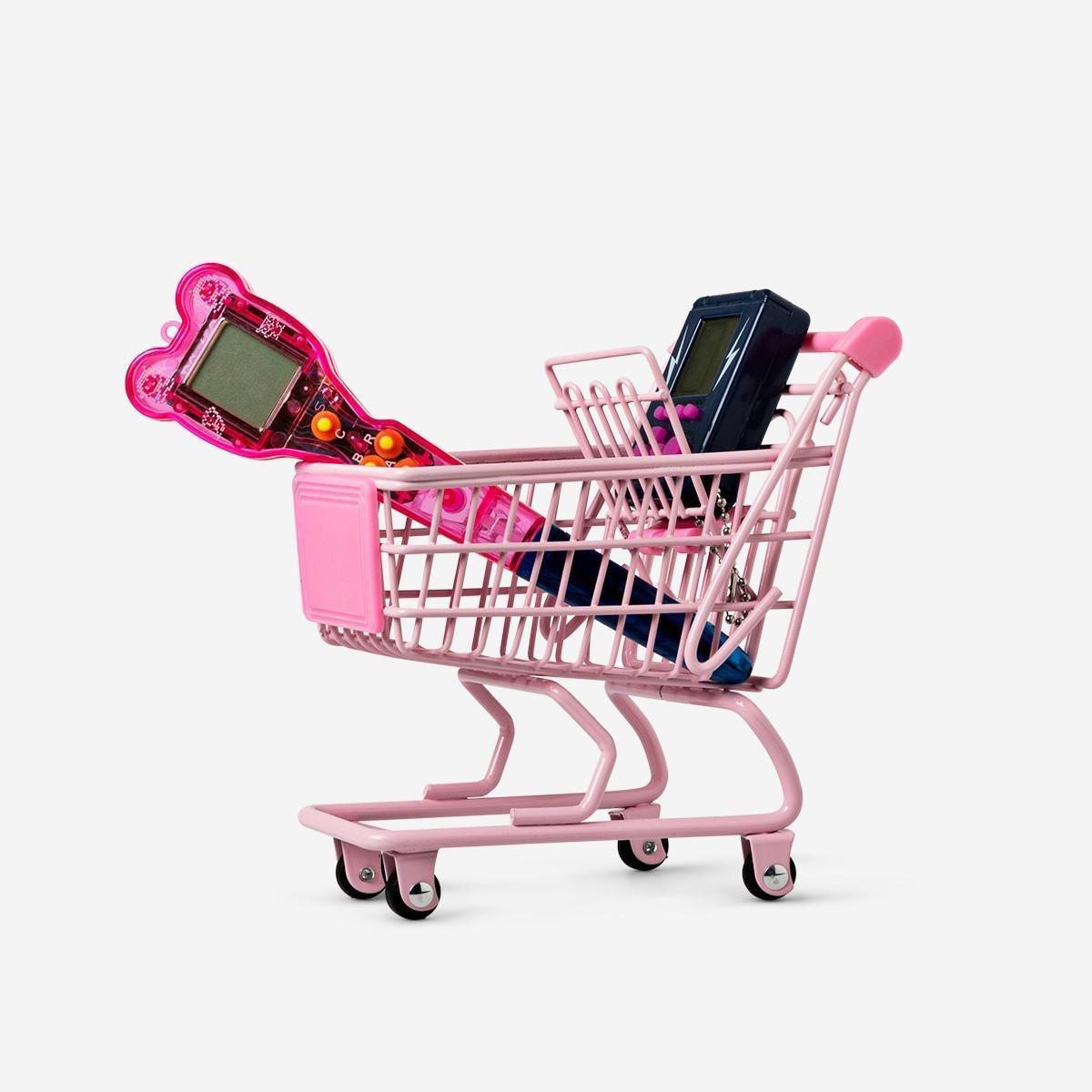 Pink mini shopping cart