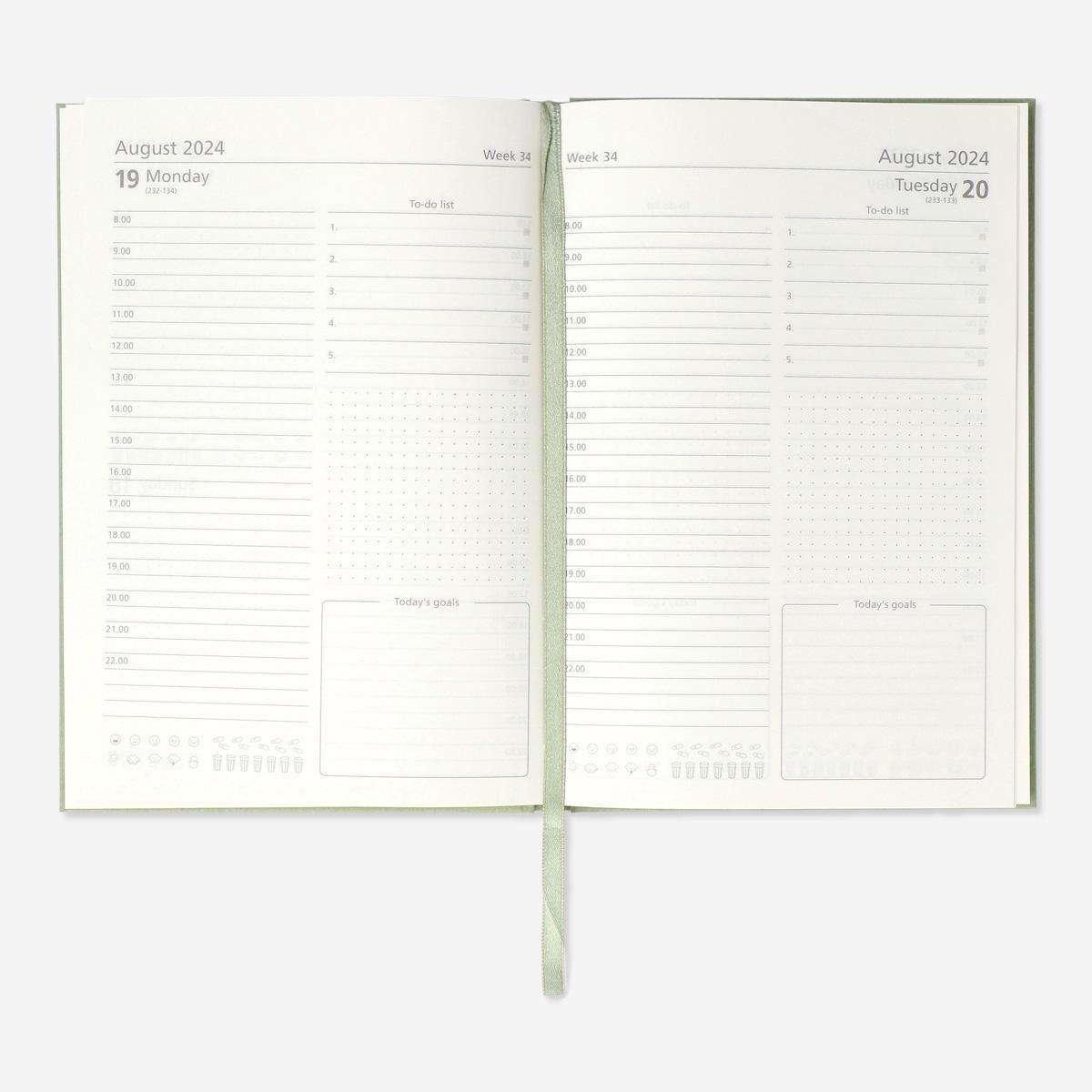Green daily diary. a5