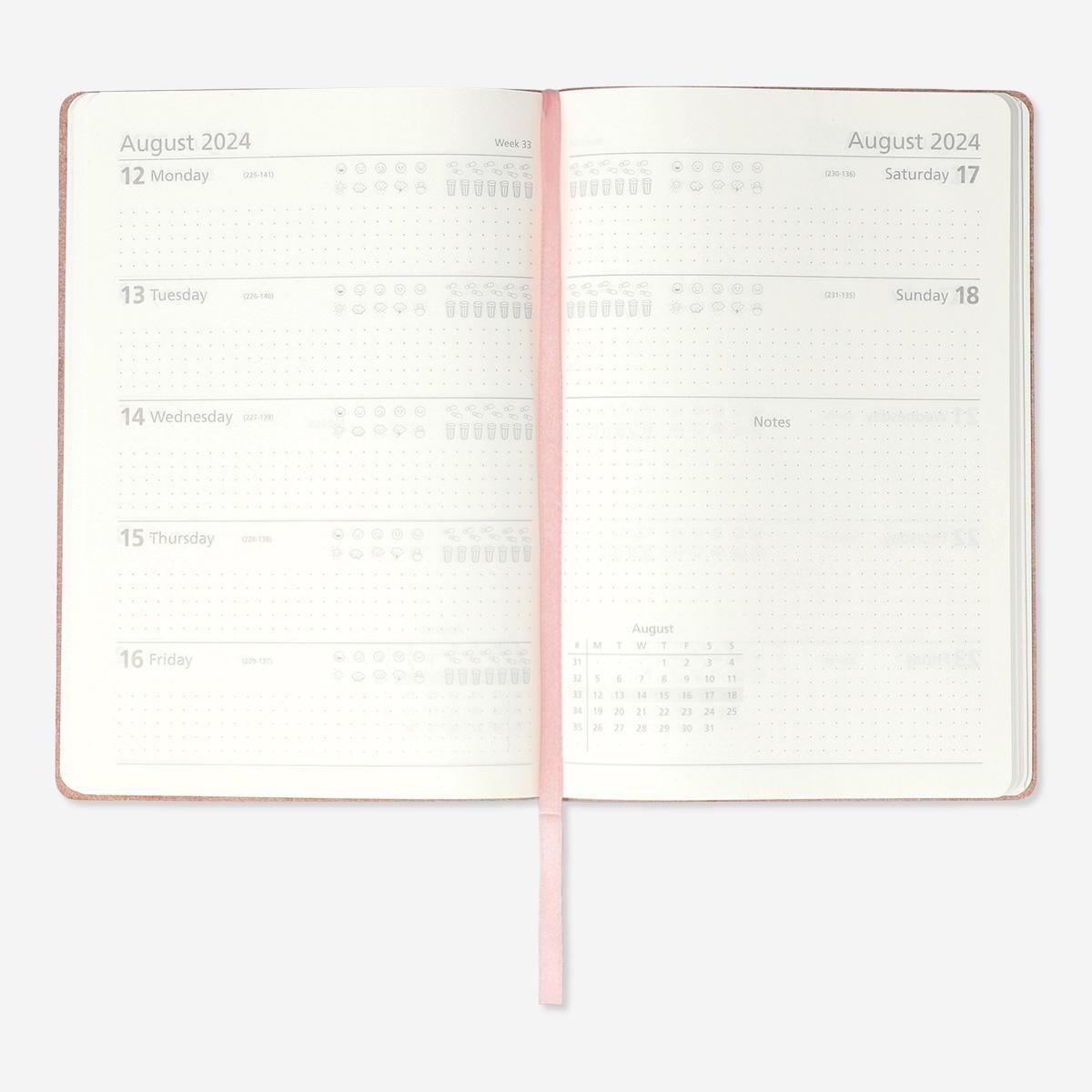 Pink weekly diary. a5