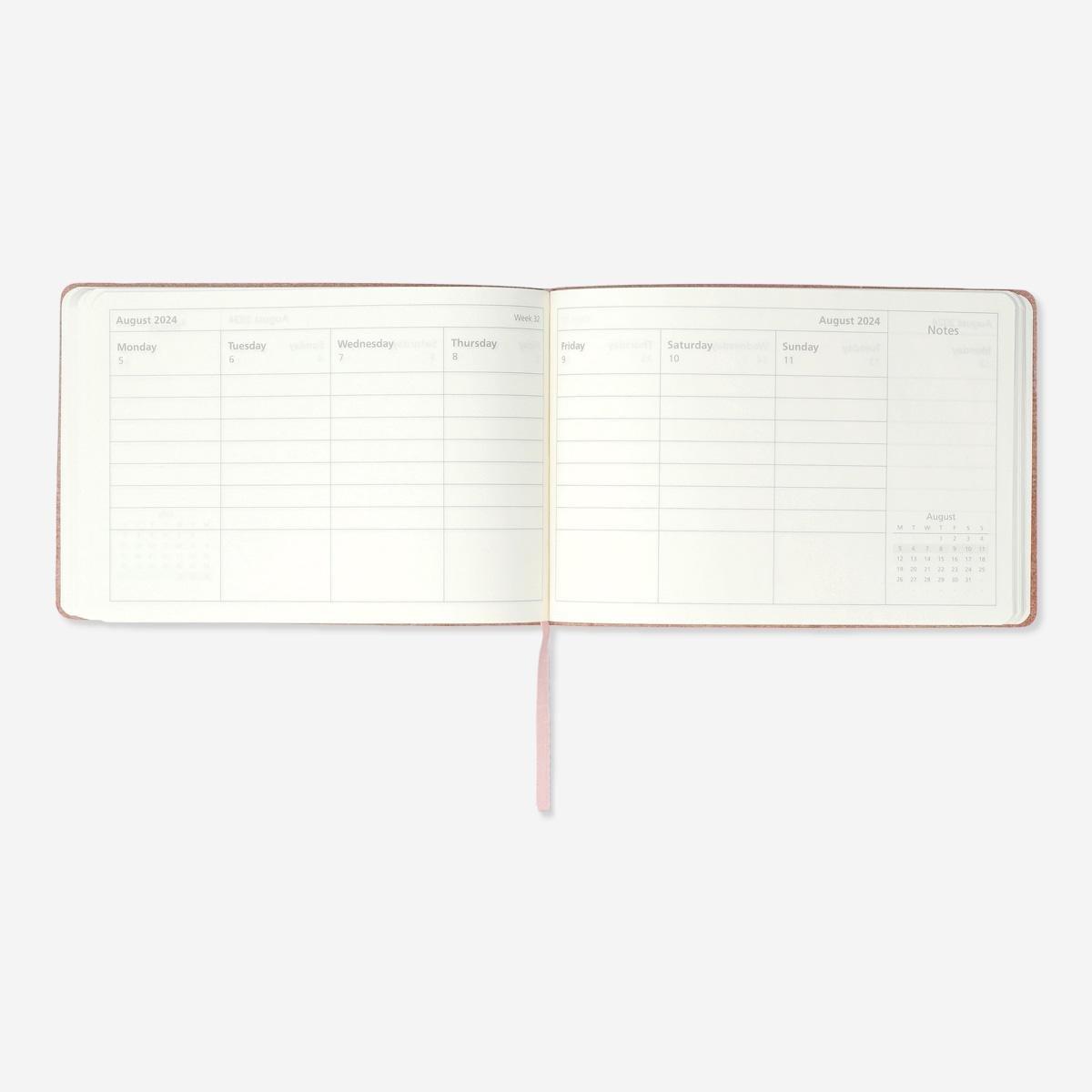 Pink weekly diary