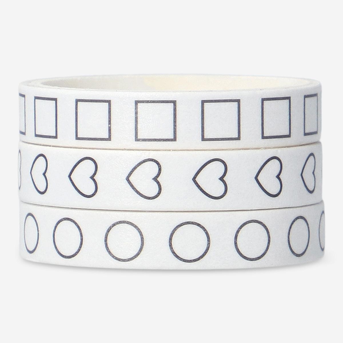 White paper tape. 3 pcs