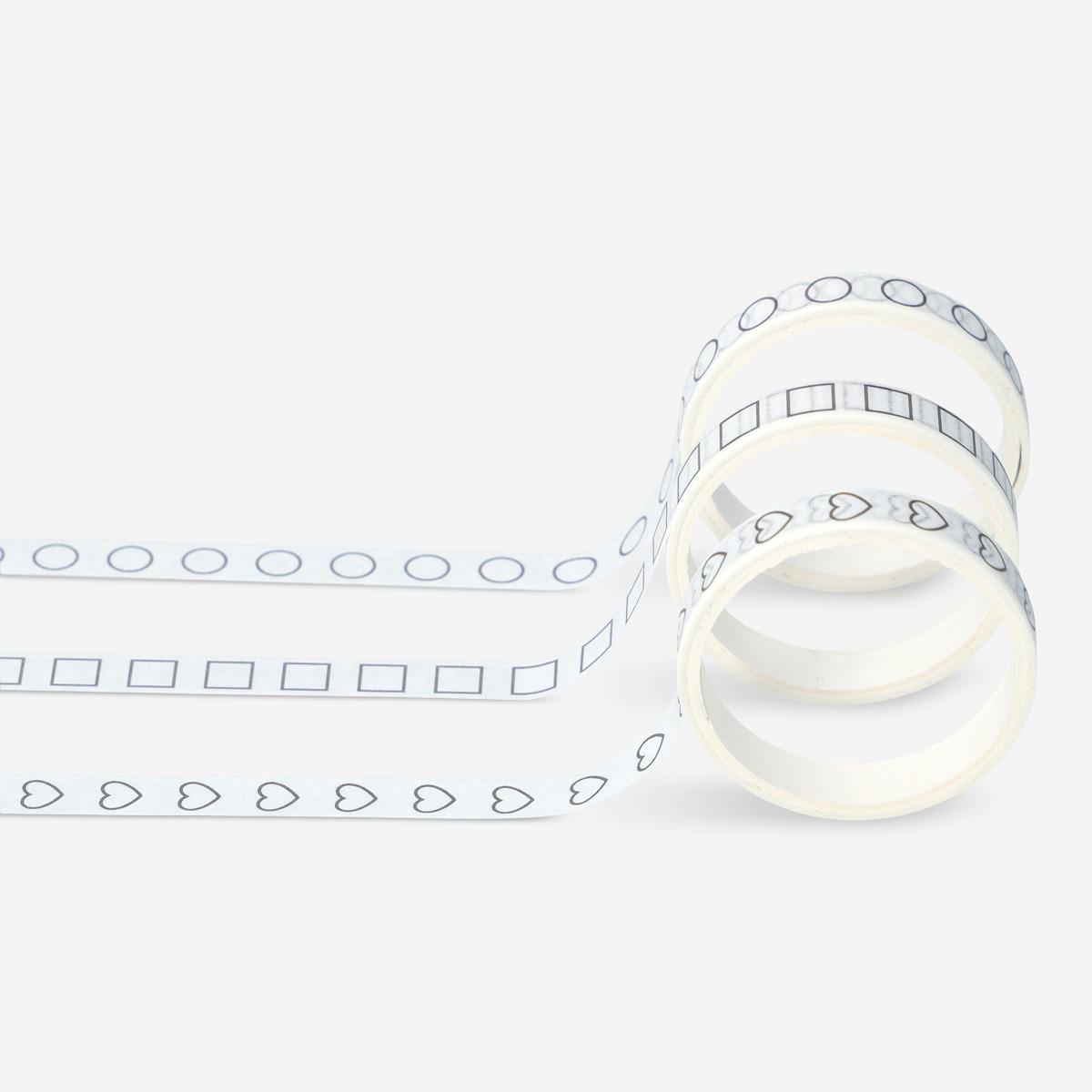 White paper tape. 3 pcs