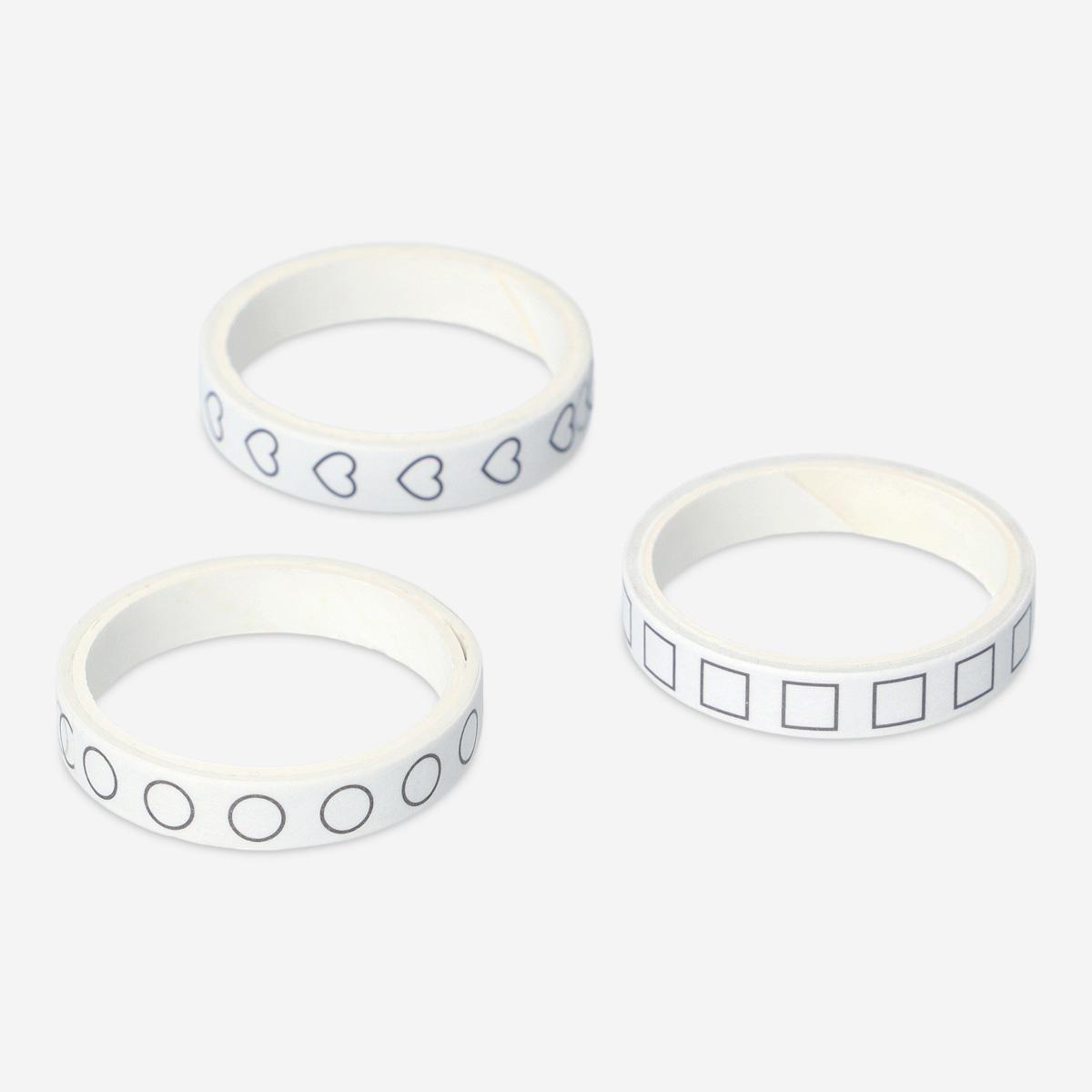 White paper tape. 3 pcs