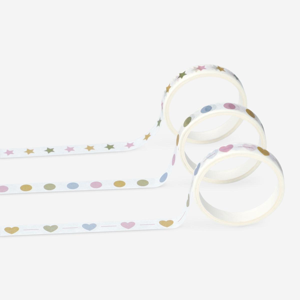 Multicolour paper tape. 3 pcs