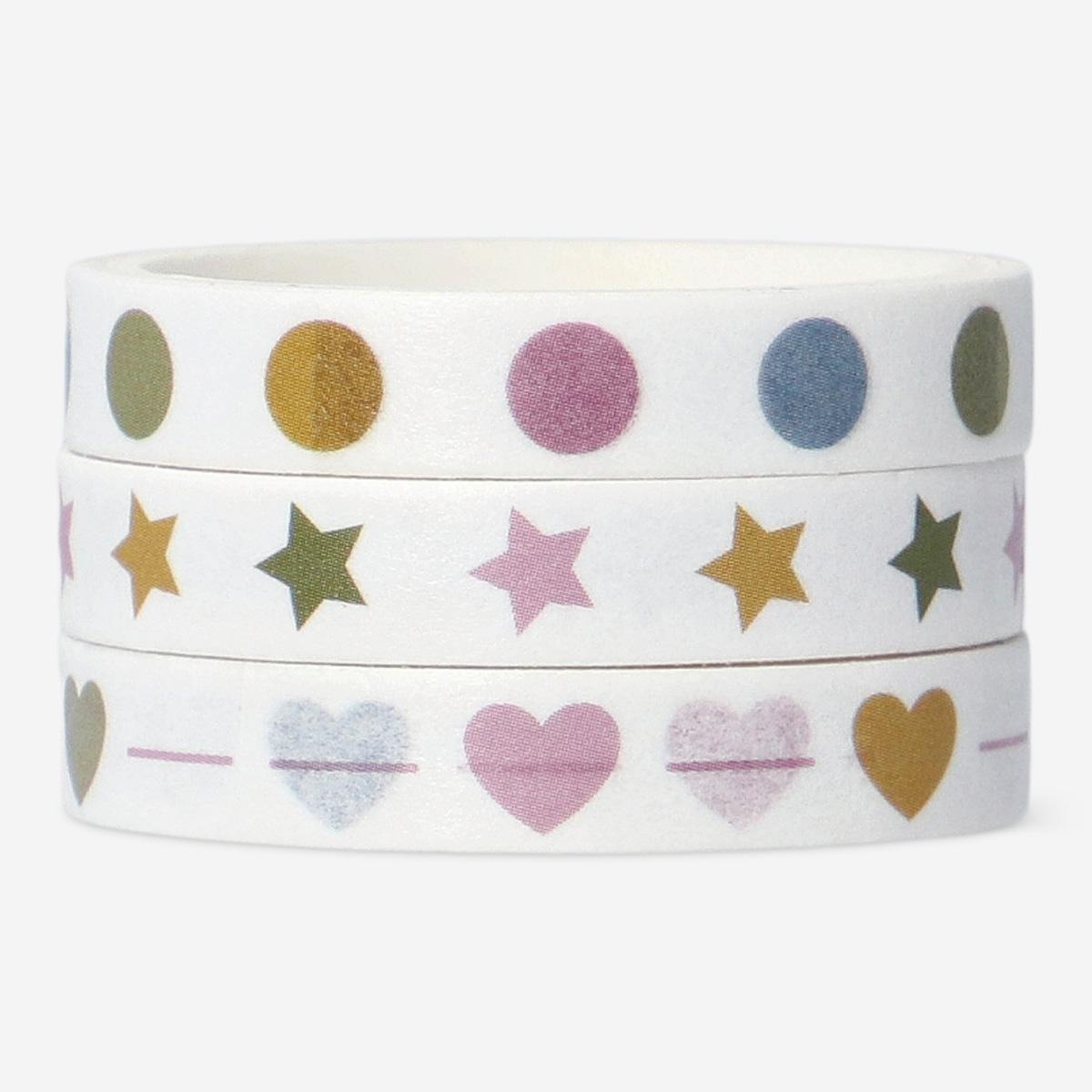 Multicolour paper tape. 3 pcs