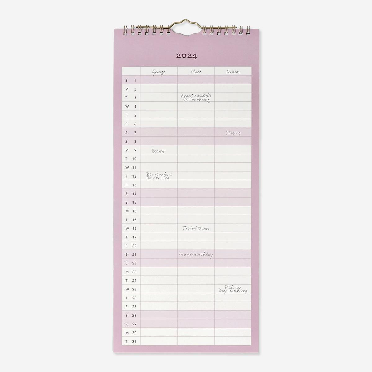 Multicolour monthly calendar. for hanging
