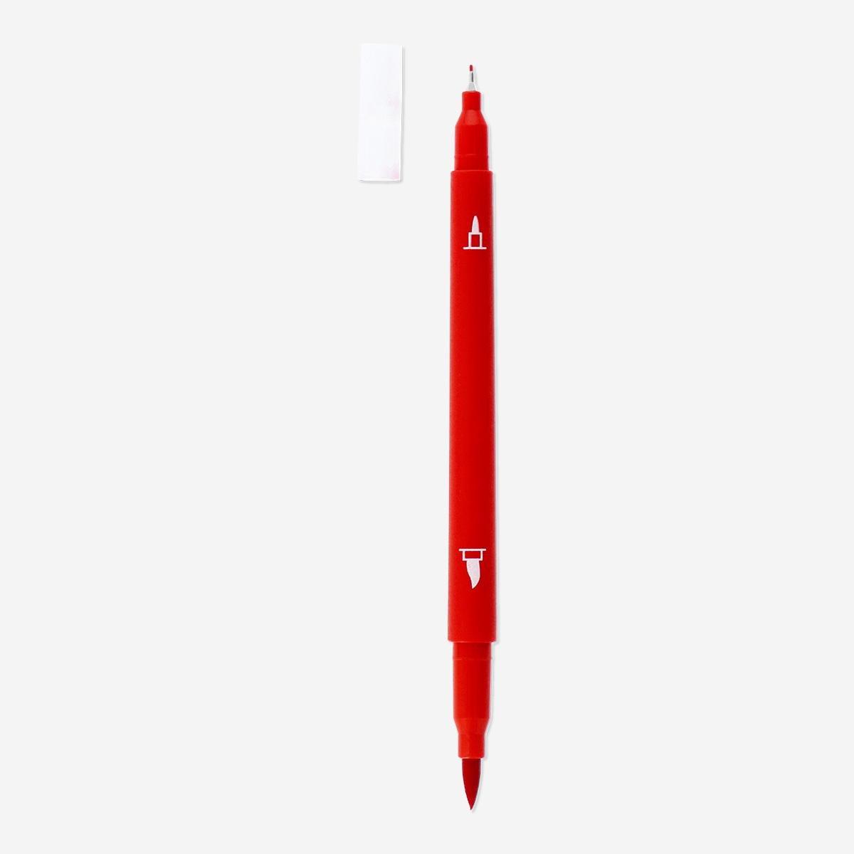 Multicolour Dual-Tip Pens, 12 Pcs