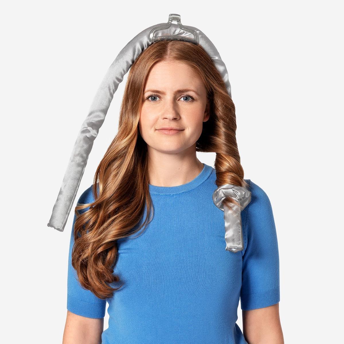 Grey heatless hair curling kit