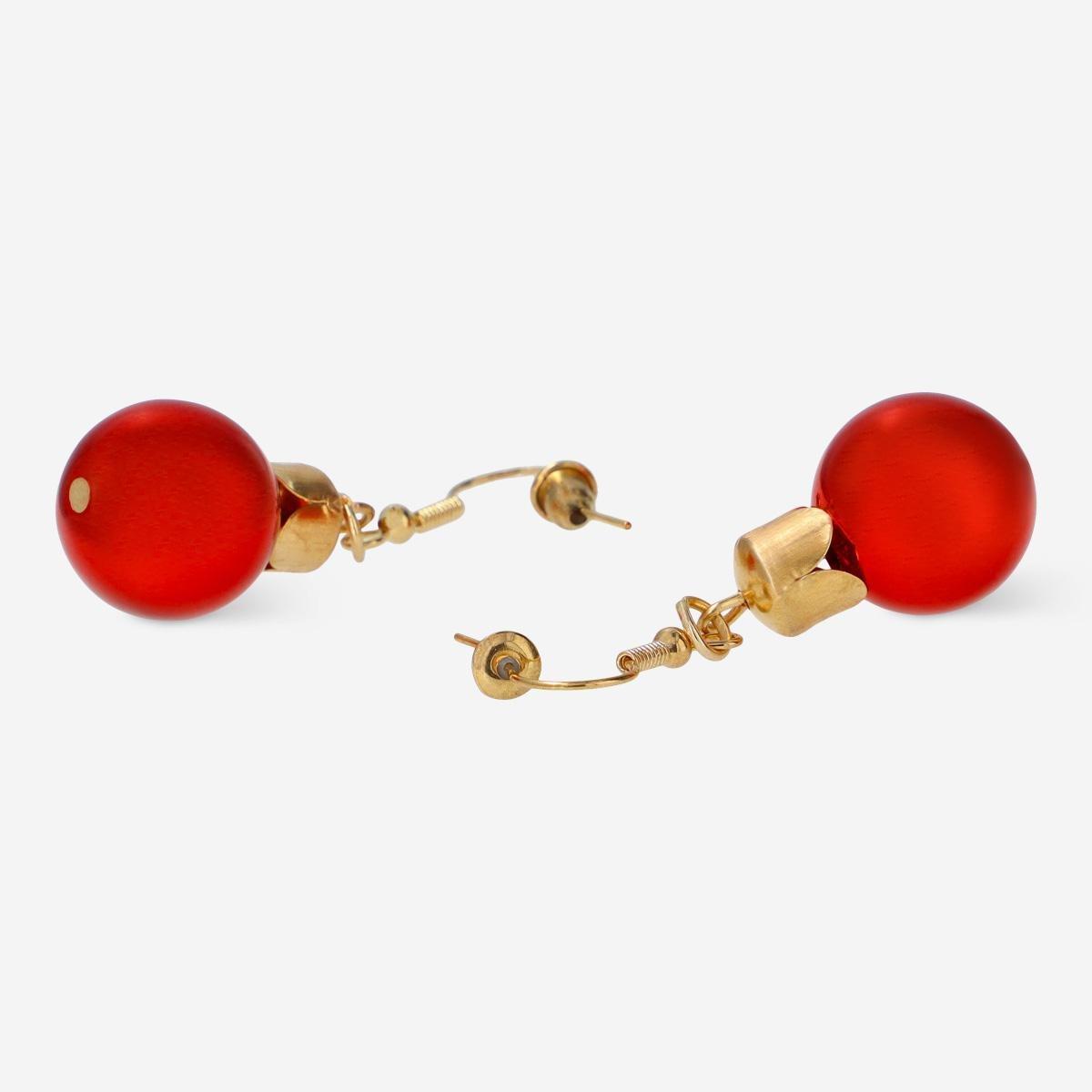 Red Christmas Earrings - Small Red Christmas Baubles
