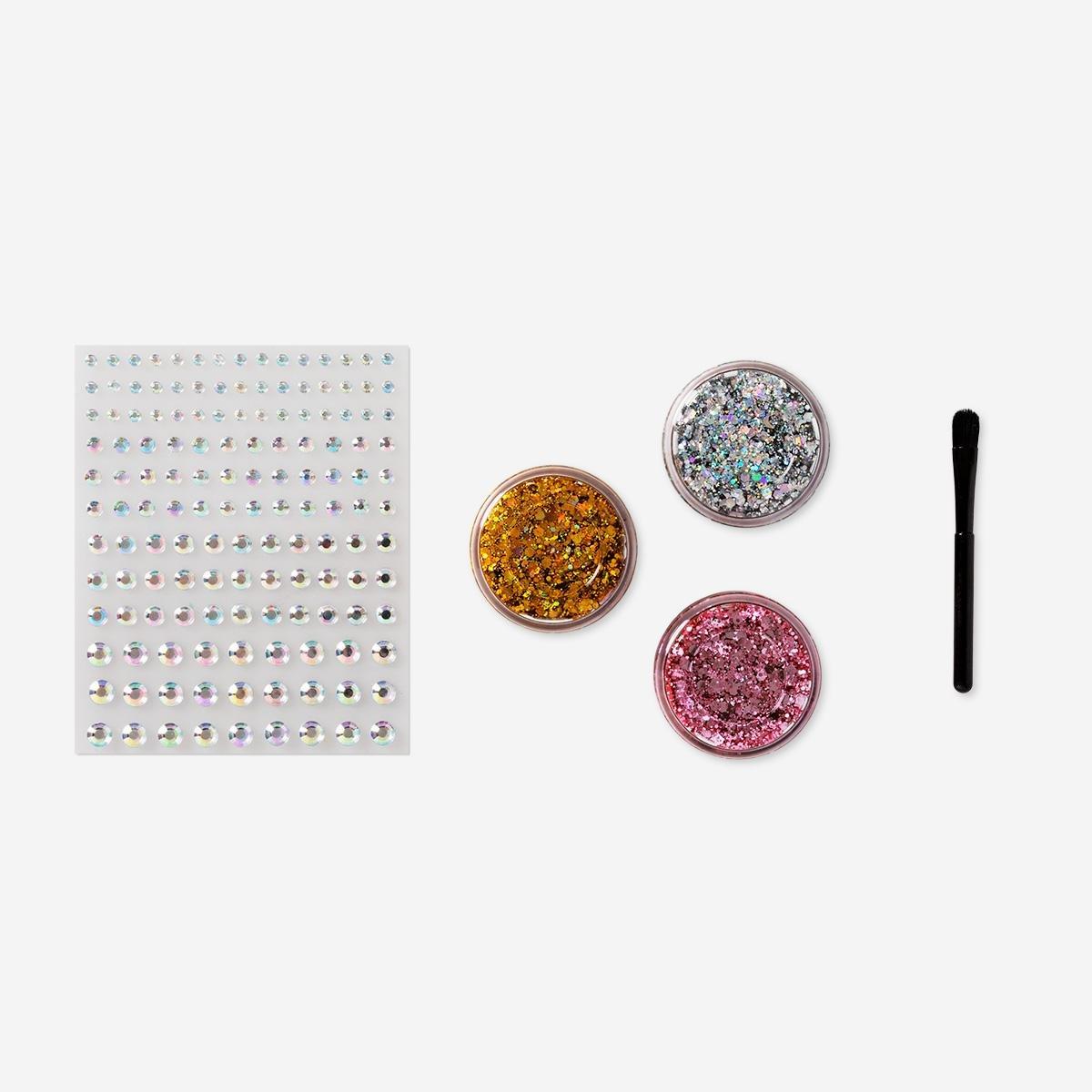 Multicolour glitter kit. for face and body