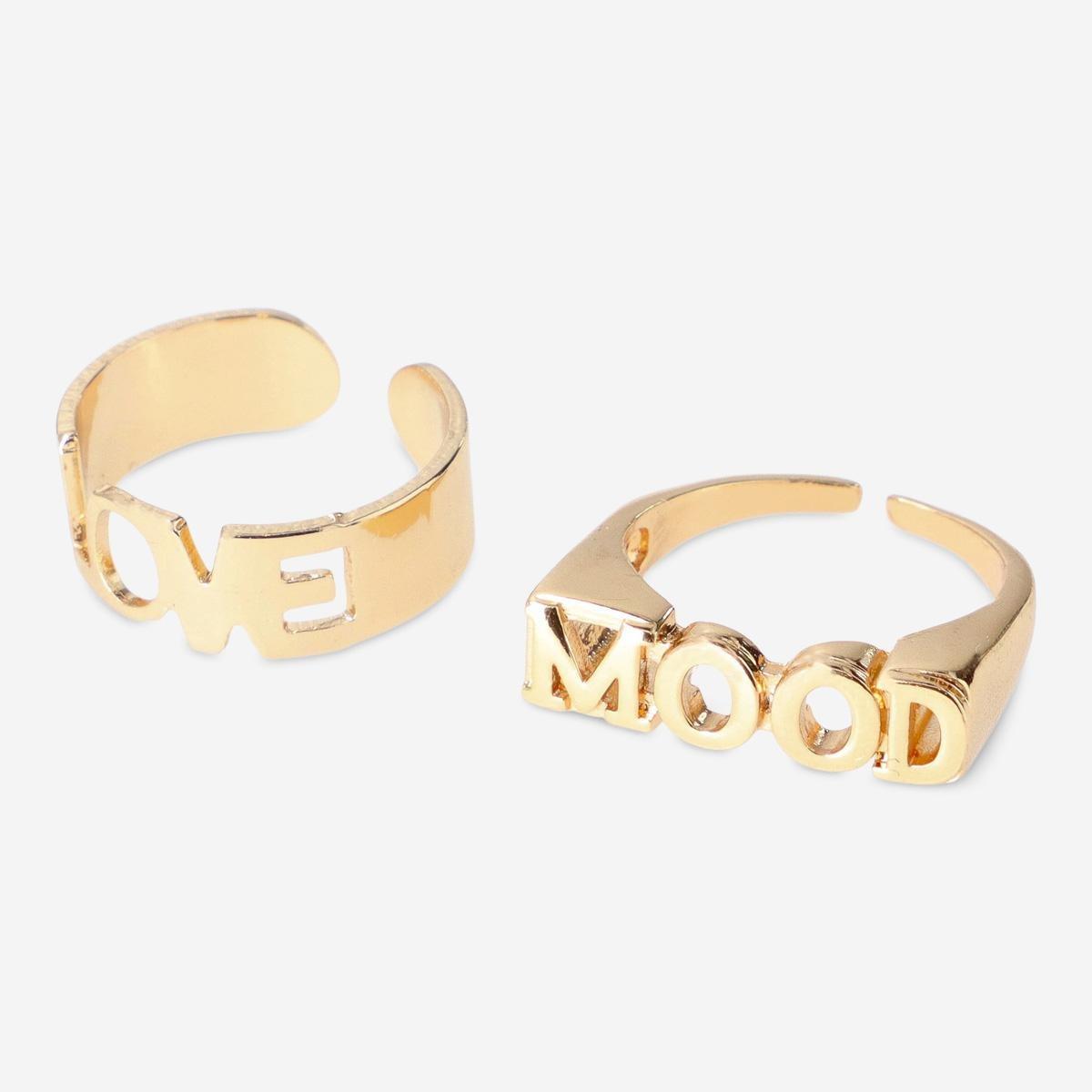 Gold adjustable rings. 2 pcs