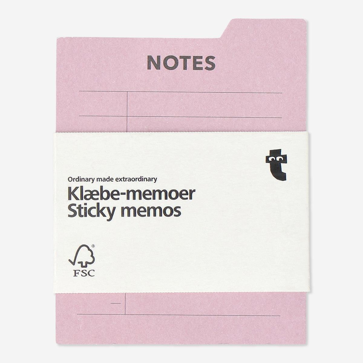 Pink sticky memos