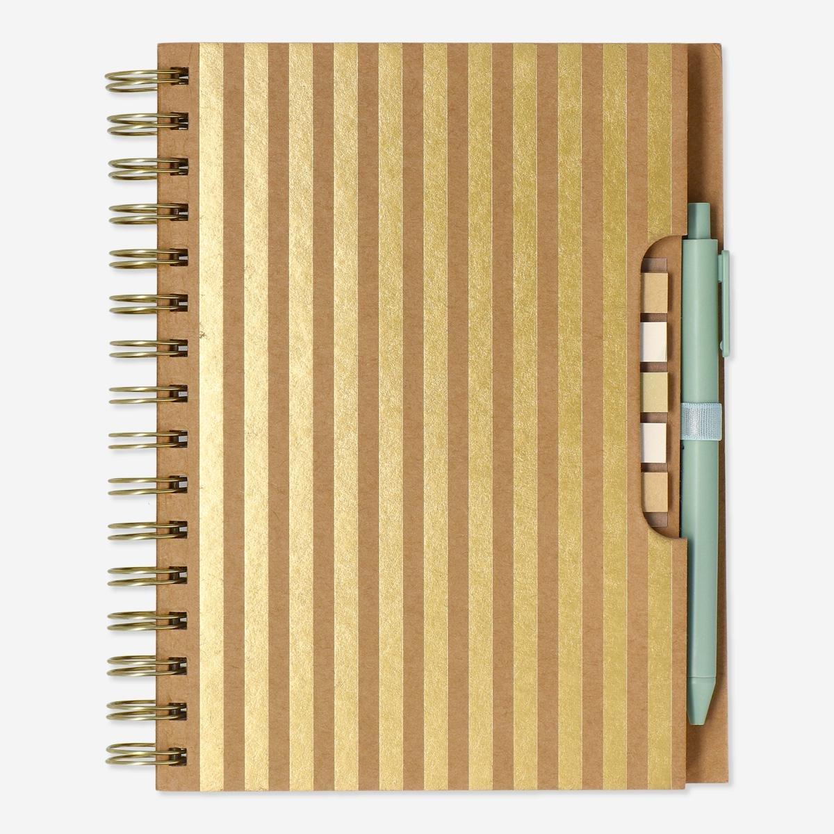 Multicolour page markers and ballpoint pen notebook