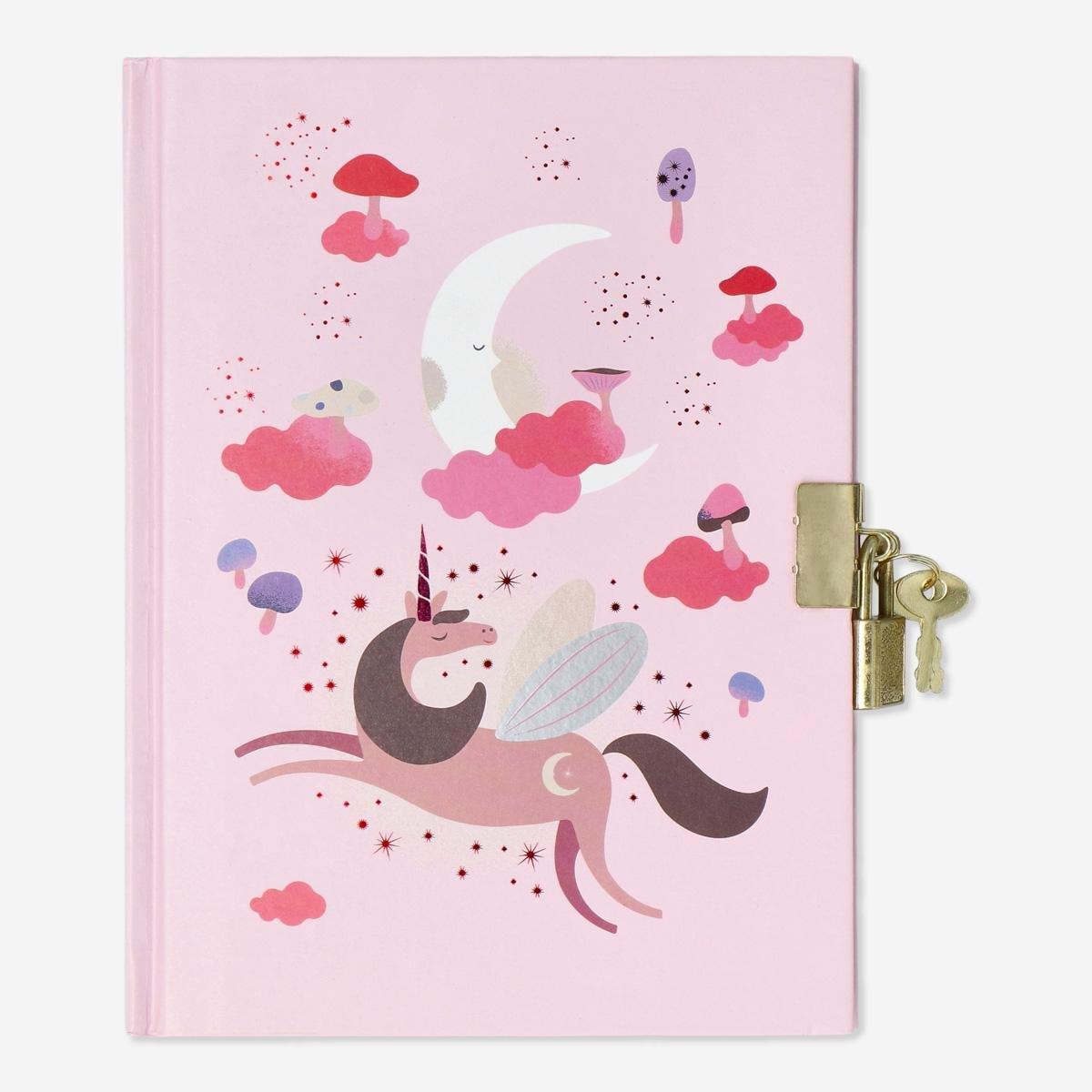 Pink diary book with lock.